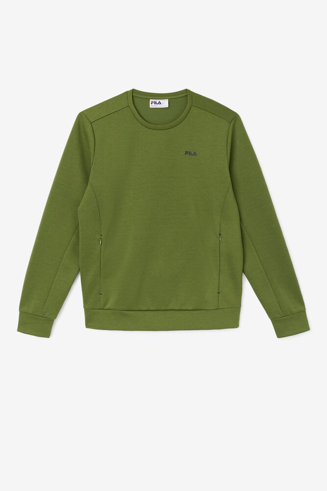 Fila Sweatshirt Emry Crew Mens Olive - India CJO-507842